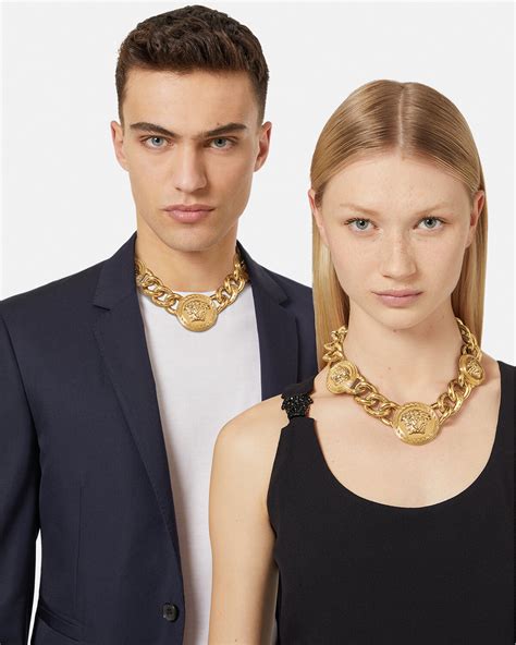 versace icon chain necklace|Versace necklace real gold.